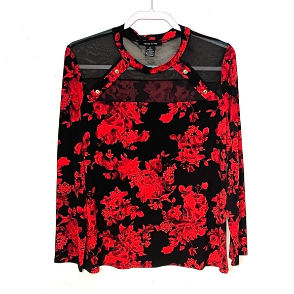 Adele & May Tops - ADELE & MAY size XL red and black sexy tunic. EUC.